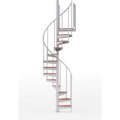 Ss Industries Holding Global Industrial„¢ Condor 36"H Platform Rail Spiral Stair Kit, 42"Dia, 12-5/6'H, Oak Covers, Wht EP42W11W101